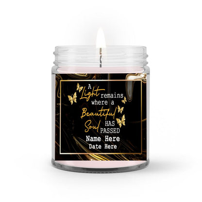 Personalized Memorial Soy Wax Candle A Light Remains Where A Beautiful Soy Wax Candle M533