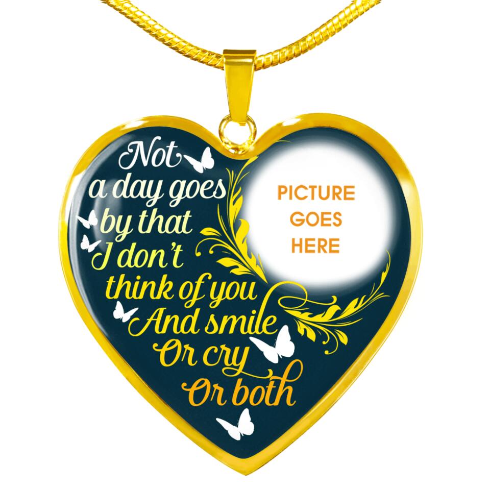 Personalized Memorial Heart Necklace Not A Day Goes By For Mom Dad Grandma Daughter Son Custom Memorial Gift M467