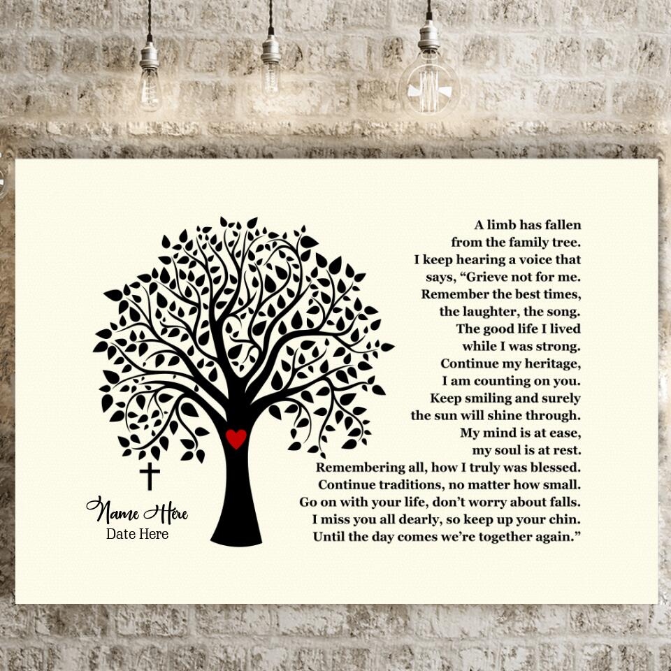 Personalized Memorial Landscape Canvas A Limb Has Fallen Tree Landscape Canvas For Dad Mom Someone Custom Memorial Gift M12.2