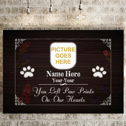 Personalized Pet Memorial Landscape Canvas For Loss Of Pet You Left Paw Wood For Dad Mom Custom Memorial Gift M46