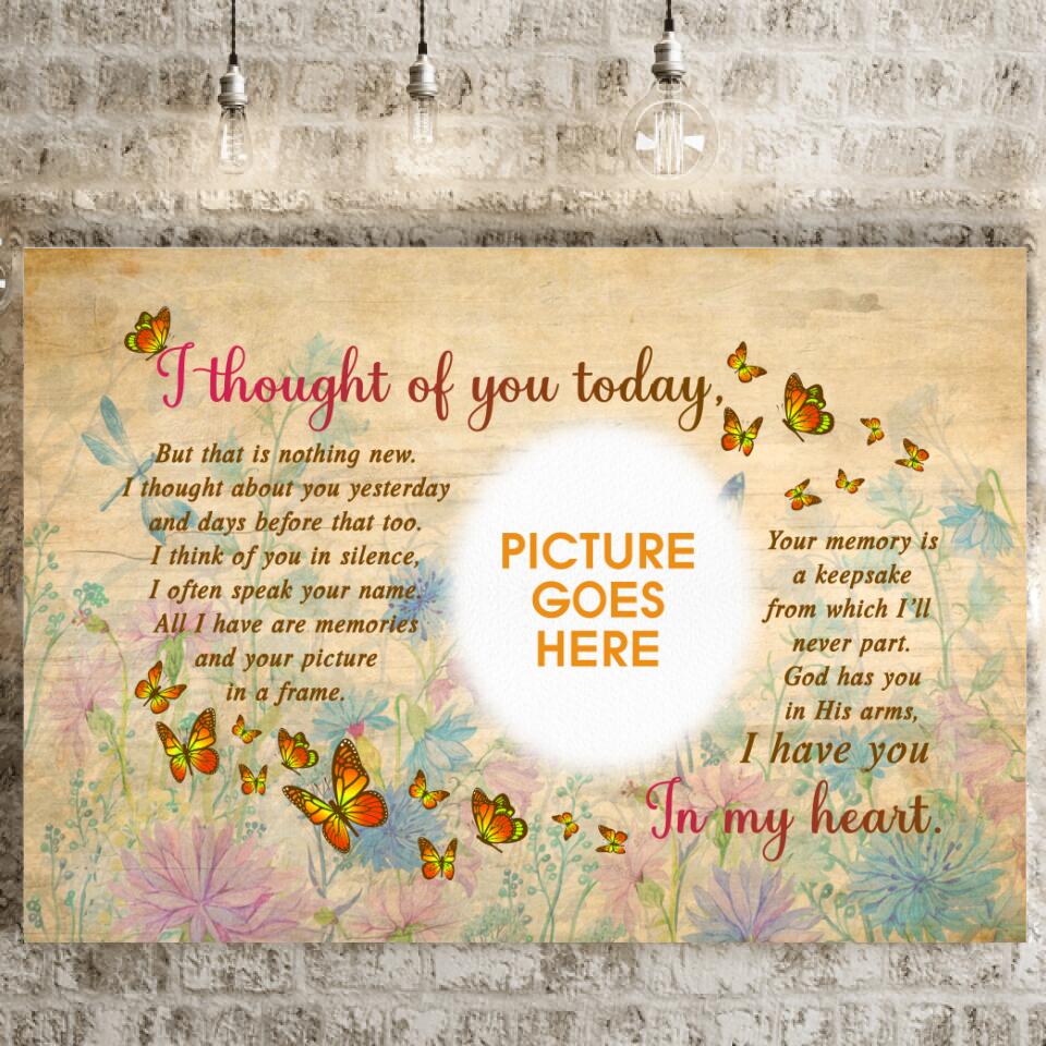Personalized Memorial Landscape Canvas I Thought Of You Today Butterfly Custom Memorial Gift M110