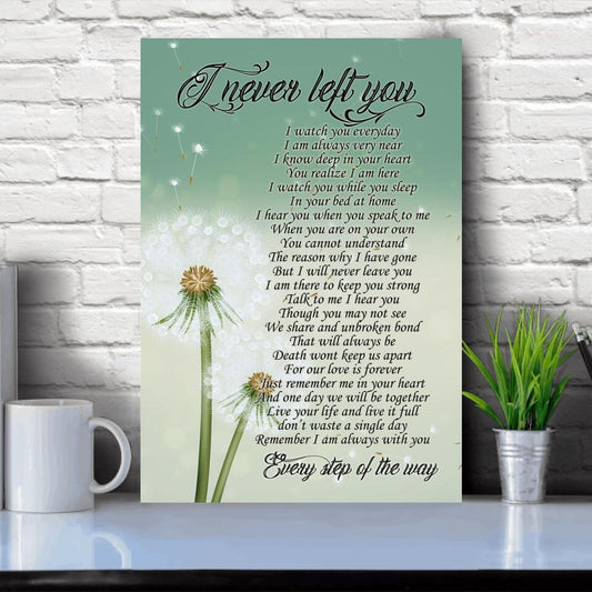 Personalized Memorial Portrait Canvas I Never Left You Dandelion Portrait Canvas Custom Memorial Gift M229