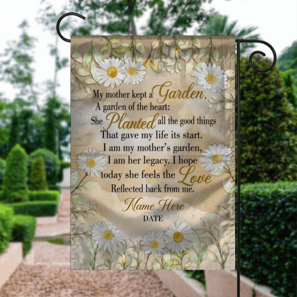 Personalized Memorial Garden Flag My Mother Kept A Garden Flowers For Dad Mom Custom Memorial Gift M179