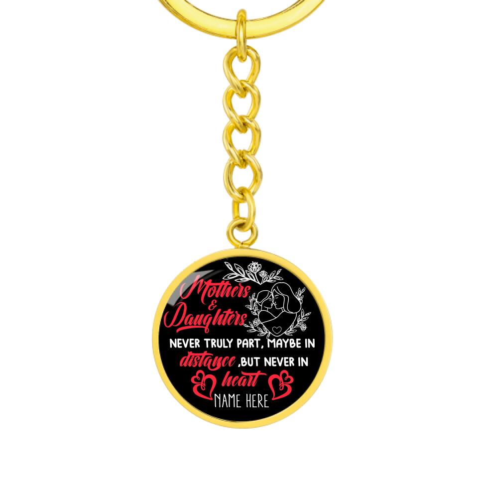 Personalized Mom Circle Keychain Mother Daughter Never Truly Part Keychain Custom Mother's Day Gift F130