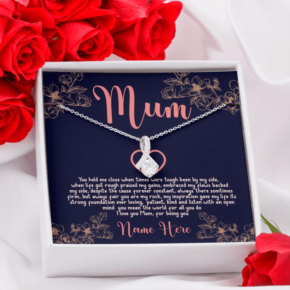 Personalized Mom Alluring Beauty Necklace Mum I Love You Mum For Being You Gift For Mom Custom Mother Gift F138