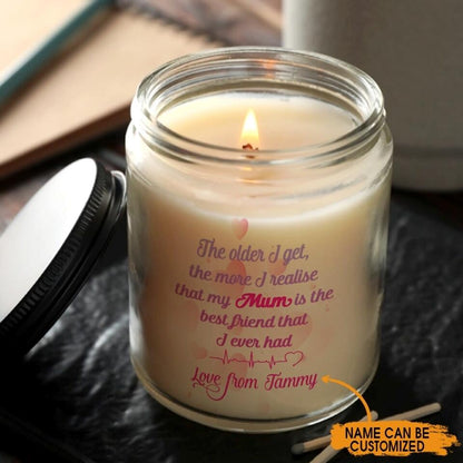 Personalized Mom Soy Wax Candle Dear Mum Thank You Soy Wax Candle Mother's day Gift Form Daughter F137