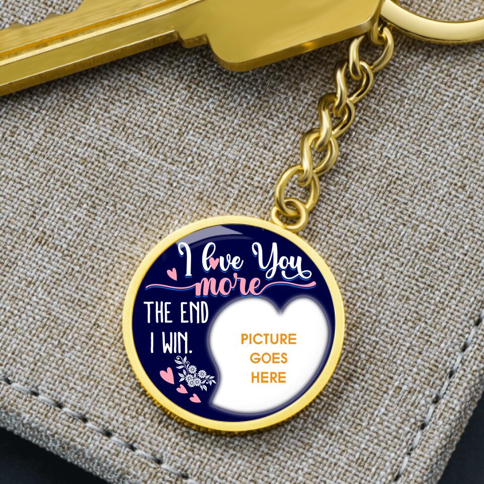 Personalized Family Circle Keychain I Love You More The End I Win Custom Mom Dad Gift F147
