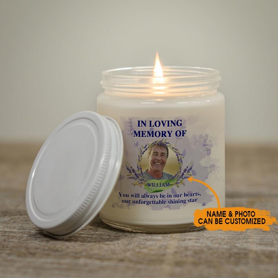 Personalized Memorial Soy Wax Candle In Loving Memory Always In Our Hearts Soy Wax Candle Custom Memorial Gift M546