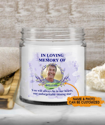 Personalized Memorial Soy Wax Candle In Loving Memory Always In Our Hearts Soy Wax Candle Custom Memorial Gift M546