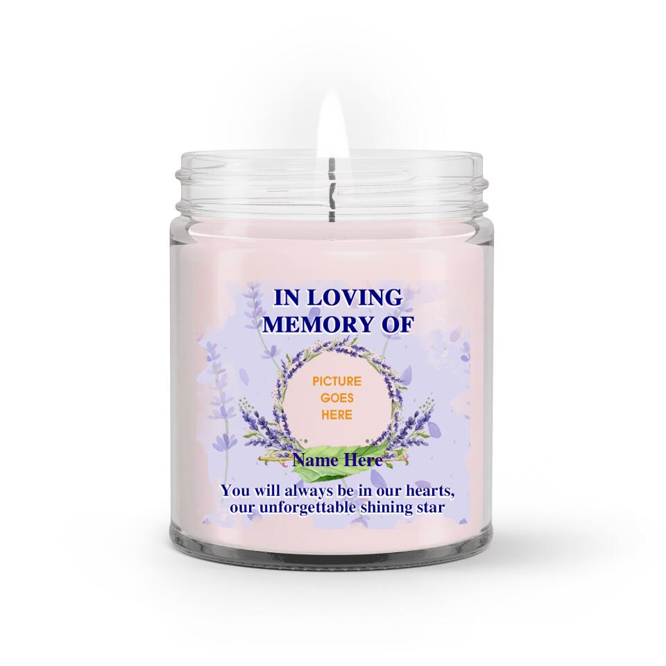 Personalized Memorial Soy Wax Candle In Loving Memory Always In Our Hearts Soy Wax Candle Custom Memorial Gift M546