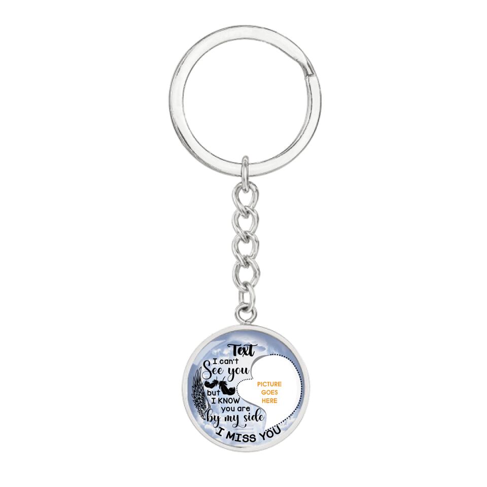 Personalized Memorial Circle Keychain I Cant See You For Mom Dad Someone Custom Memorial Gift M568