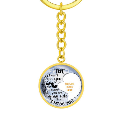 Personalized Memorial Circle Keychain I Cant See You For Mom Dad Someone Custom Memorial Gift M568