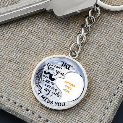 Personalized Memorial Circle Keychain I Cant See You For Mom Dad Someone Custom Memorial Gift M568