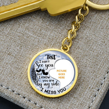 Personalized Memorial Circle Keychain I Cant See You For Mom Dad Someone Custom Memorial Gift M568