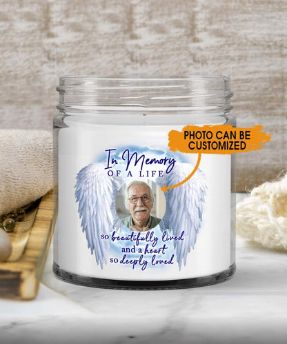 Personalized Memorial Soy Wax Candle In Memory of A Life Soy Wax Candle Custom Memorial Gift M570