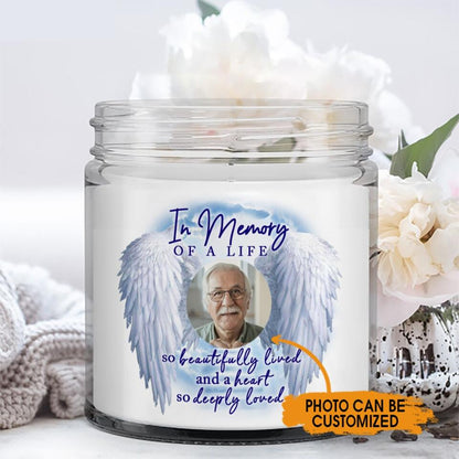 Personalized Memorial Soy Wax Candle In Memory of A Life Soy Wax Candle Custom Memorial Gift M570