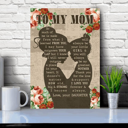 Mother Portrait Canvas To My Mom Gift Form Daughter Son Mother Day Gift F156