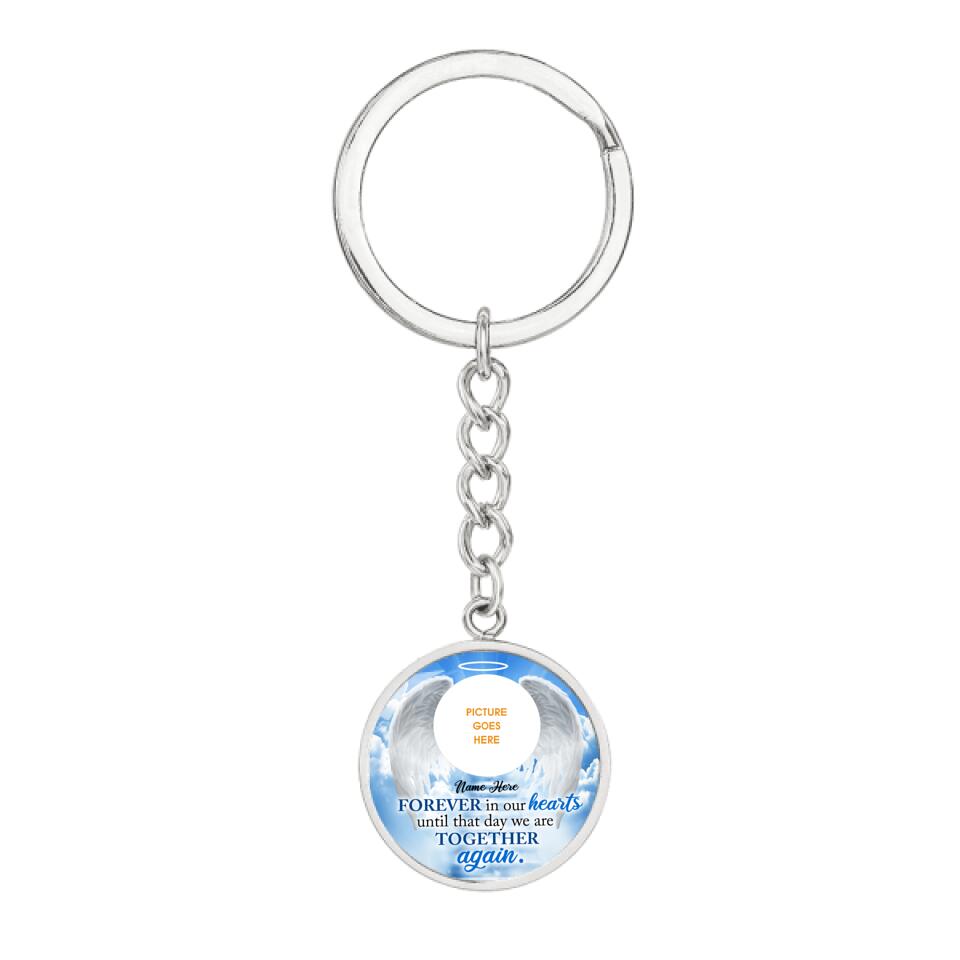 Personalized Memorial Circle Keychain Forever In Our Hearts For Mom Dad Someone Custom Memorial Gift M580