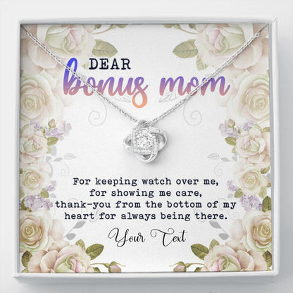 Custom Bonus Mom Love Knot Necklace Dear Bonus Mom For Keeping Watch Necklace Mother's Day Gift F161