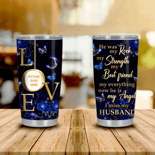 Personalized Memorial Tumbler Love My Angel Husband Tumbler 20oz Custom Memorial Gift M586