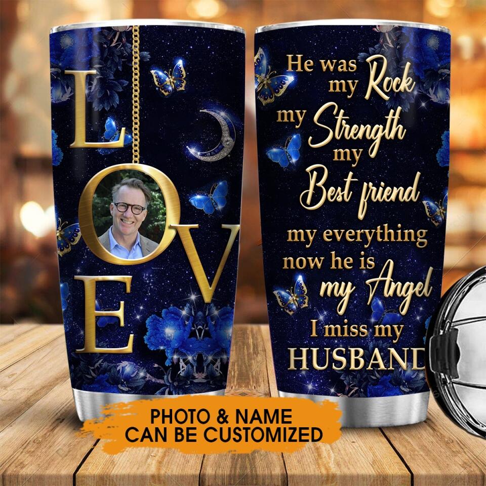 Personalized Memorial Tumbler Love My Angel Husband Tumbler 20oz Custom Memorial Gift M586