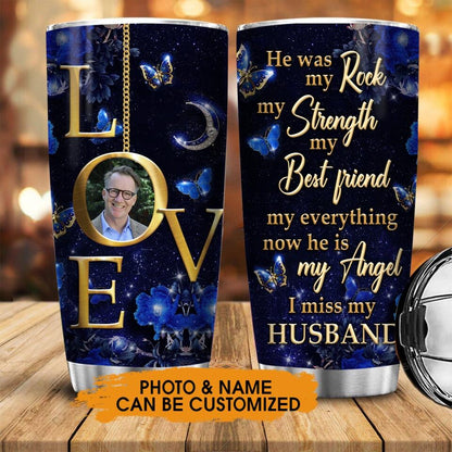 Personalized Memorial Tumbler Love My Angel Husband Tumbler 20oz Custom Memorial Gift M586