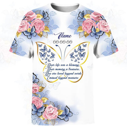 Personalized Memorial Shirt Your Life Was A Blessing For Dad,Mom, Family Custom Memorial Gift M594