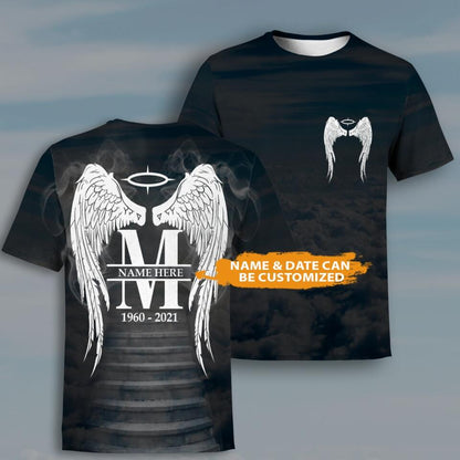 Personalized Memorial Shirt Letter Memorial Guardian Angel For Dad Mom Family Custom Memorial Gift M607