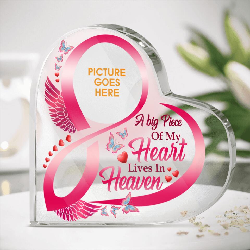 Personalized Memorial Heart Crystal Keepsake A Big Piece Of My Heart Crystal Custom Memorial Gift M597
