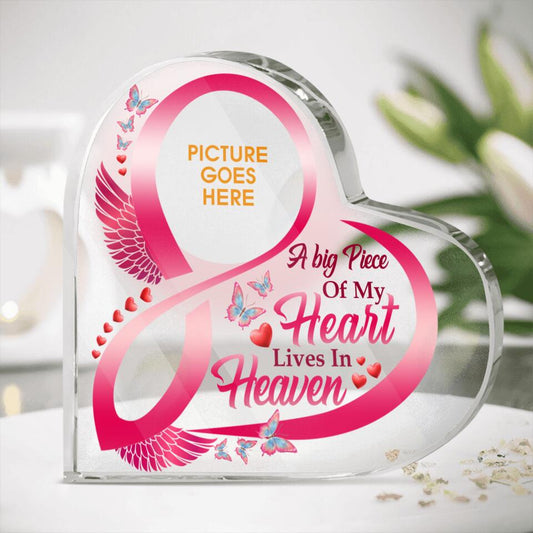 Personalized Memorial Heart Crystal Keepsake A Big Piece Of My Heart Crystal Custom Memorial Gift M597
