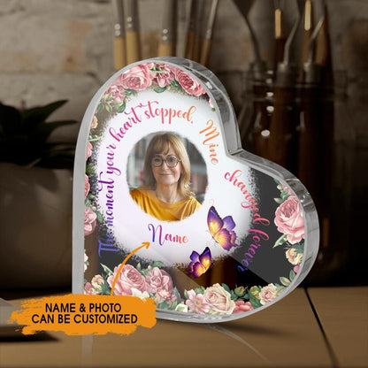 Personalized Memorial Heart Crystal Keepsake The Moment Your Heart Stopped Custom Memorial Gift M612