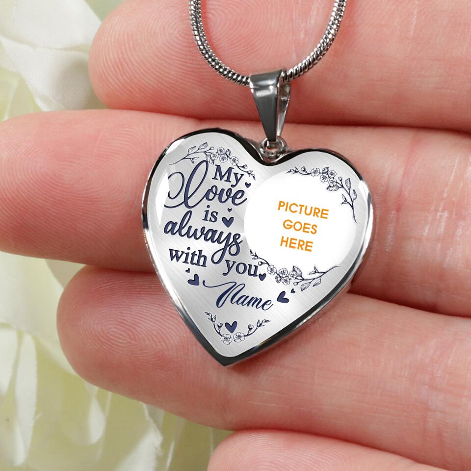 Personalized Memorial Heart Necklace My Love Is Always With You Custom Memorial Gift M591