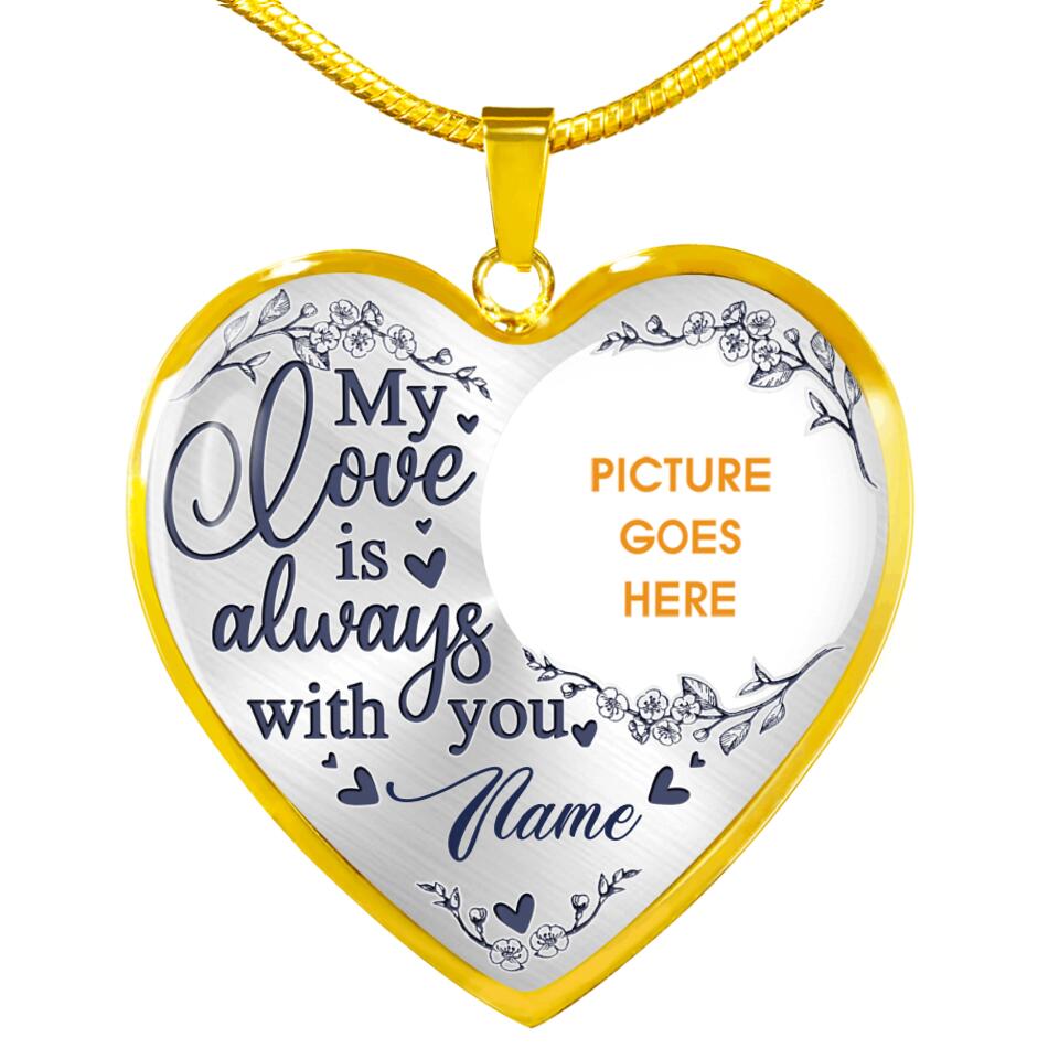 Personalized Memorial Heart Necklace My Love Is Always With You Custom Memorial Gift M591