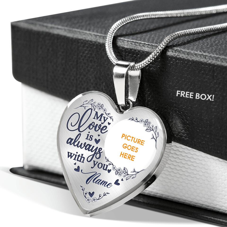 Personalized Memorial Heart Necklace My Love Is Always With You Custom Memorial Gift M591