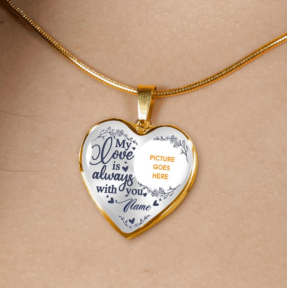 Personalized Memorial Heart Necklace My Love Is Always With You Custom Memorial Gift M591