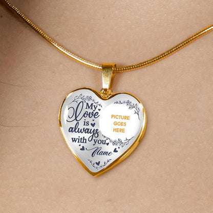 Personalized Memorial Heart Necklace My Love Is Always With You Custom Memorial Gift M591