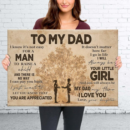 Dad Landscape Canvas To My Dad Love Your Daughter Canvas Father Day Gift F170