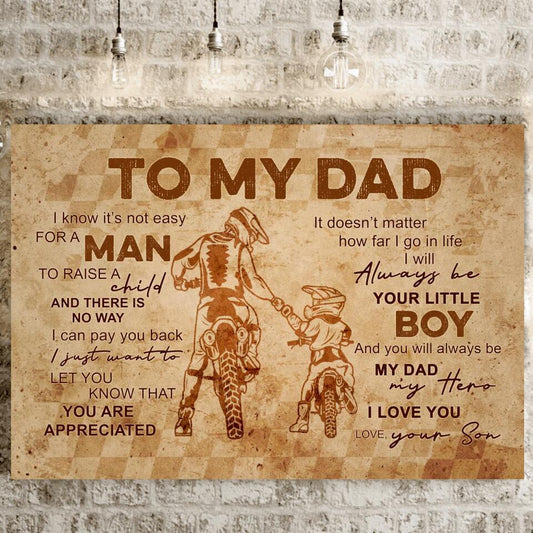 Dad Landscape Canvas To My Dad Love Your Son Canvas Father Day Gift F171
