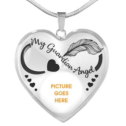 Personalized Memorial Heart Necklace My Guardian Angel For Dad Mom Family Custom Memorial Gift M619