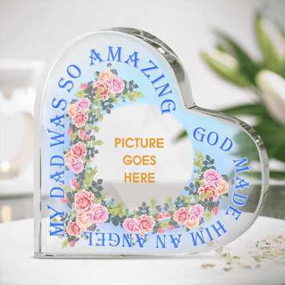 Personalized Memorial Heart Crystal Keepsake My Dad/Mom Was So Amazing Custom Memorial Gift M624