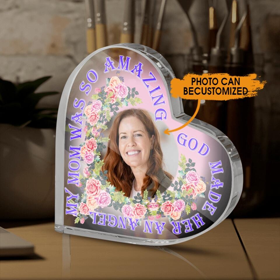 Personalized Memorial Heart Crystal Keepsake My Dad/Mom Was So Amazing Custom Memorial Gift M624