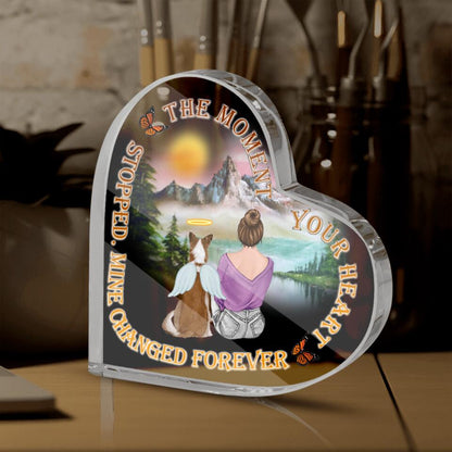 Personalized Dog Memorial Heart Crystal Keepsake The Moment Your Heart Stopped Custom Memorial Gift M632