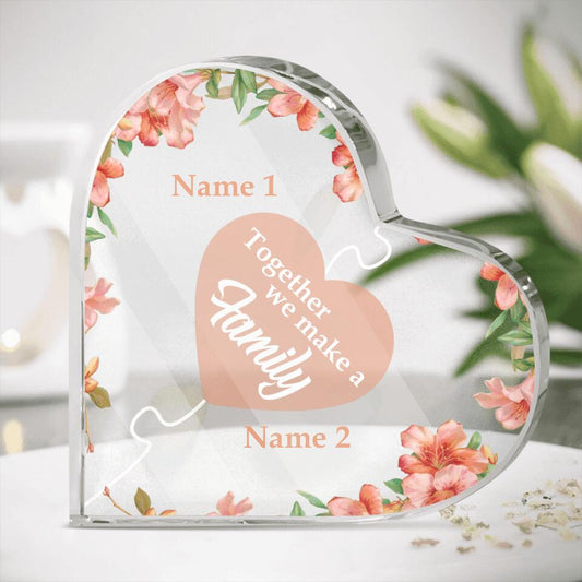 Personalized Family Heart Crystal Keepsake Together We Make A Family Custom Family Gift F167