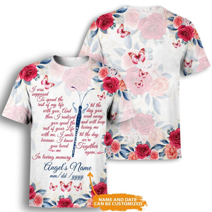 Personalized Memorial T-shirt We Are Together Again Butterfly Custom Memorial Gift M640