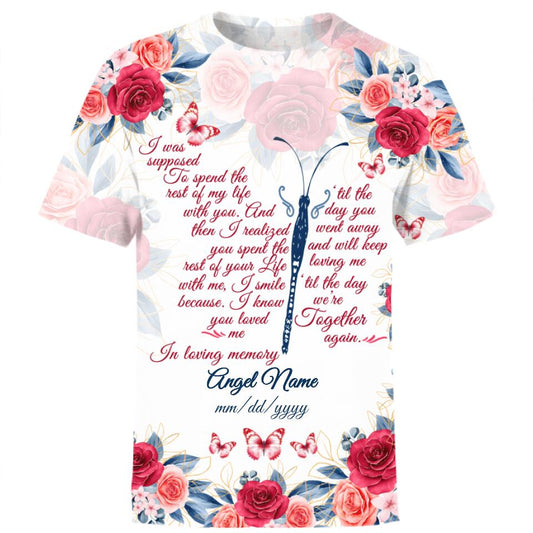 Personalized Memorial T-shirt We Are Together Again Butterfly Custom Memorial Gift M640