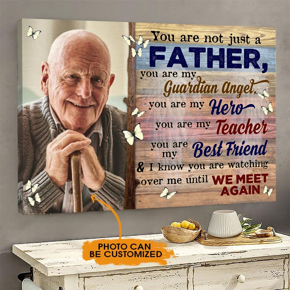 Dad Landscape Canvas You Are Not Just A Father You Are My Guardian Angel Dad Memorial Canvas M645