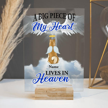 Personalized Memorial Rectangle Plaque A Big Piece Of My Heart Custom Pet Memorial Gift M646