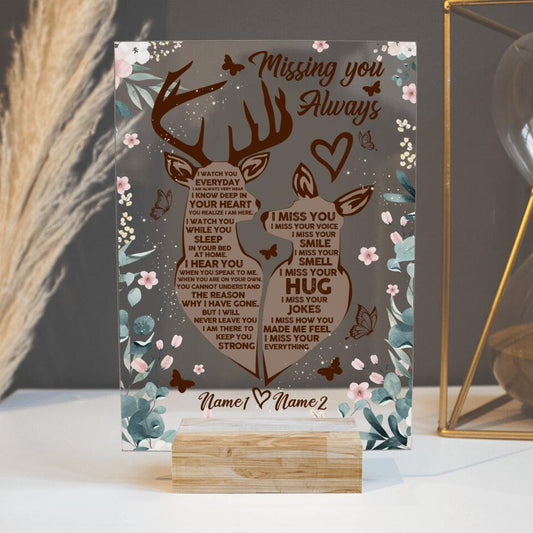 Personalized Memorial Rectangle Plaque Missing You Always Custom Hunting Gift M652