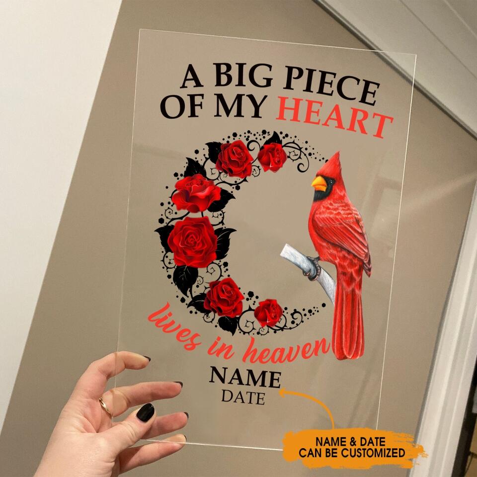 Personalized Memorial Rectangle Plaque A Big Piece Of My Heart Custom Memorial Gift M663