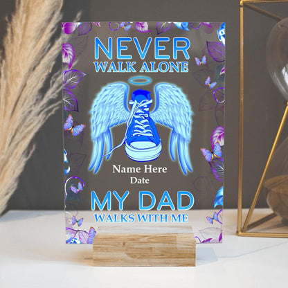 Personalized Memorial Rectangle Plaque Never Walk Alone Custom Memorial Gift M662